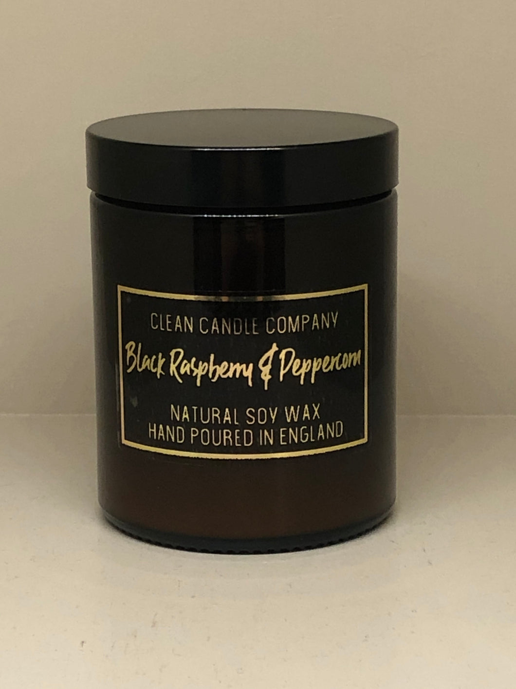 Black Raspberry & Peppercorn Soy Wax Candle in Amber Jar