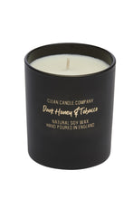 Load image into Gallery viewer, Dark Honey &amp; Tobacco Soy Wax Candle in Black Glass Jar