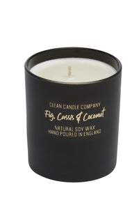 Fig, Cassis & Coconut Soy Wax Candle in Black Glass