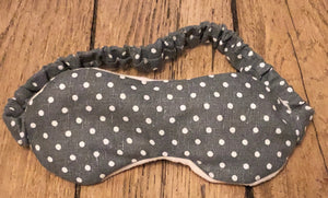 Lavender and flaxseed eyemask in grey with white spots 