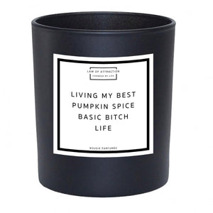 living my best pumpkin spice basic bitch life manifestation soy wax candle