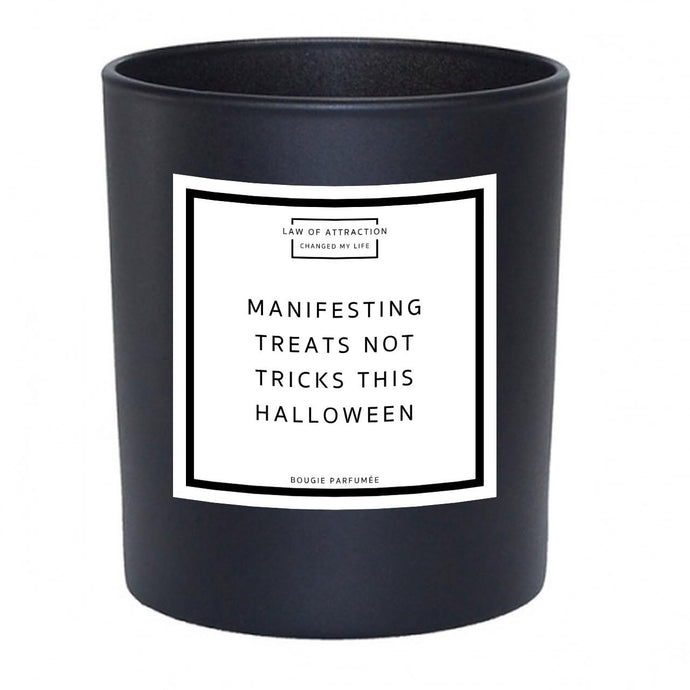 manifesting treats not tricks this halloween manifestation soy wax candle