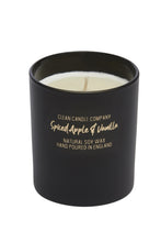 Load image into Gallery viewer, Spiced Apple &amp; Vanilla Soy Wax Candle in Black Glass Jar